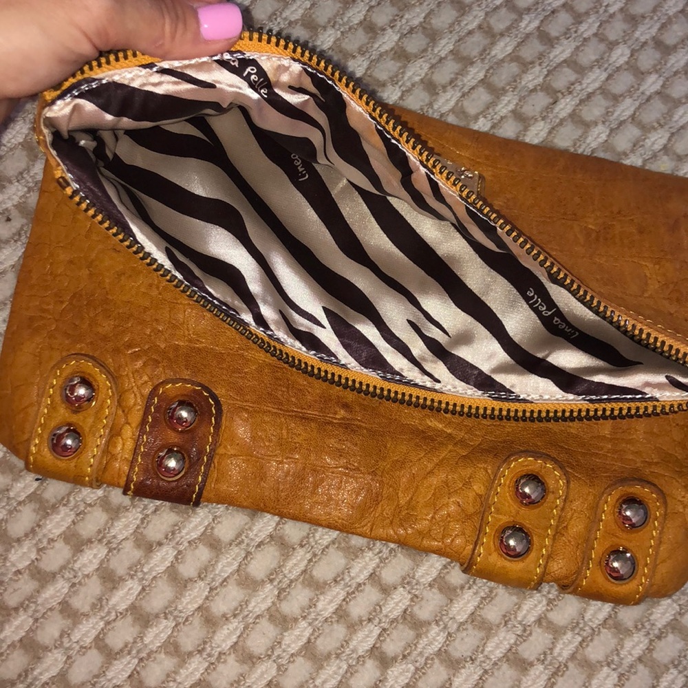 Linea Pelle leather Clutch silk lining